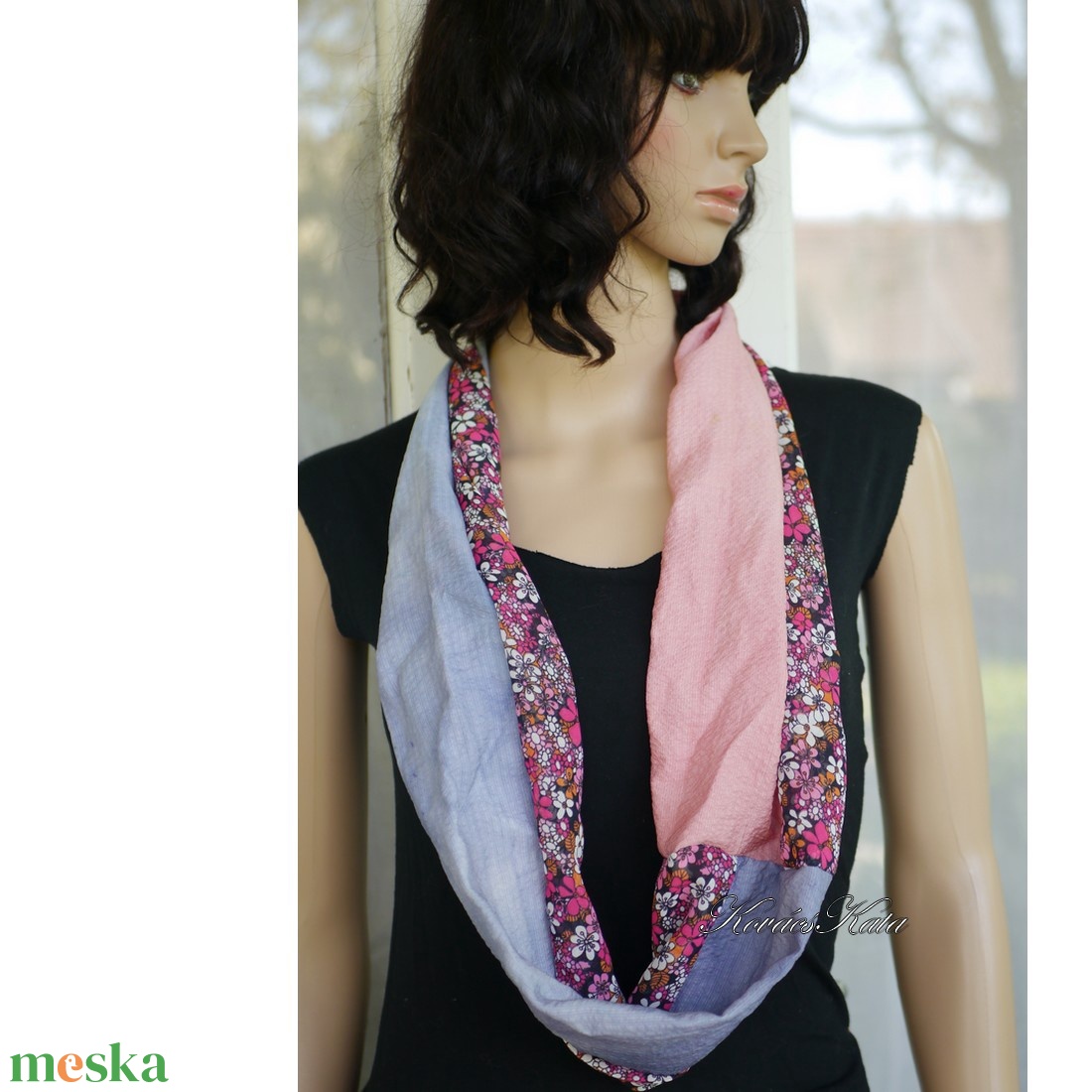 INFINITY - romantikus batikolt hernyóselyem körsál, csősál / mese - ruha & divat - sál, sapka, kendő - sál - Meska.hu