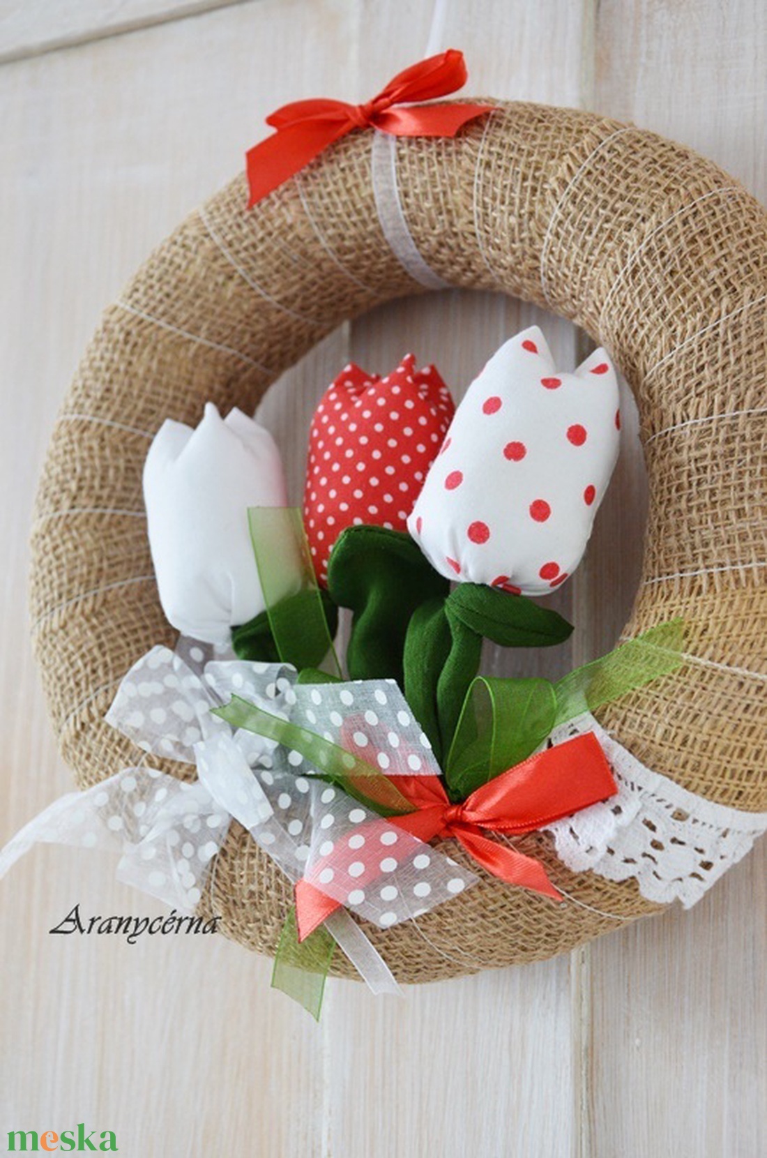 Tavaszi tulipános ajtódísz - otthon & életmód - dekoráció - Meska.hu