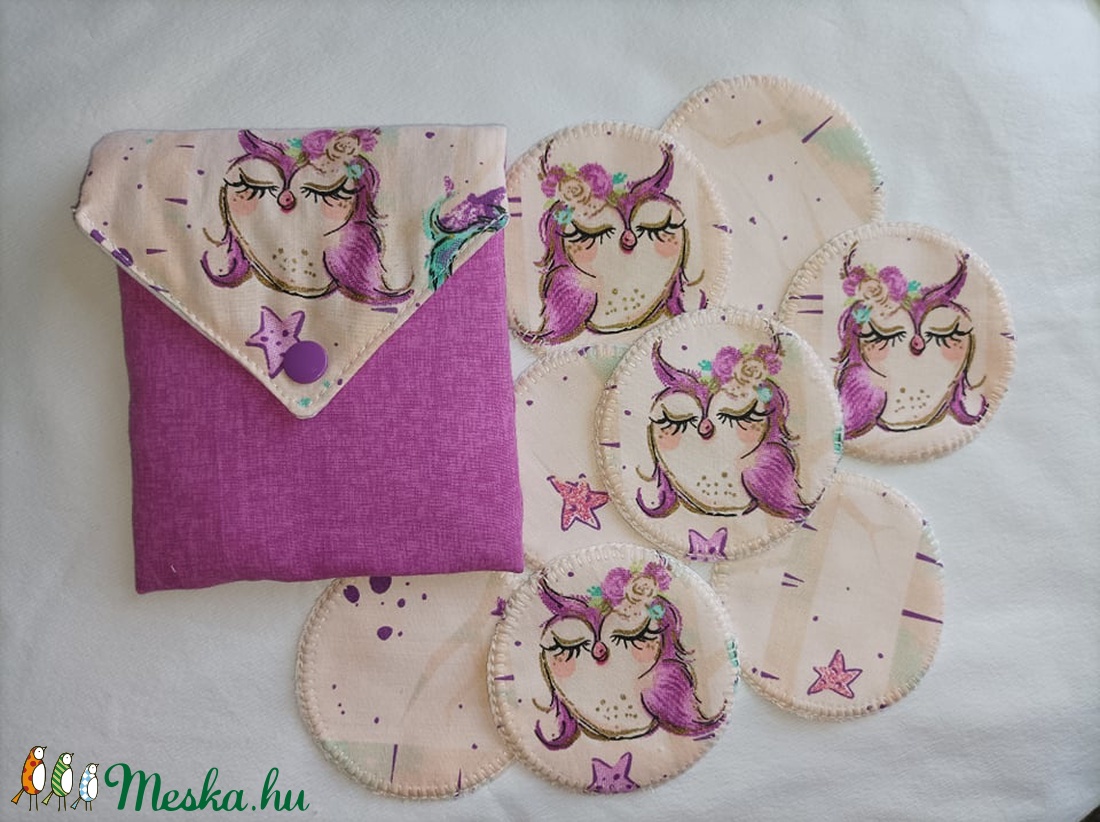 Bájos bagolylány -arctisztító korong csomag 8db-os+neszesszer - szépségápolás - arcápolás - arctisztító korong - Meska.hu