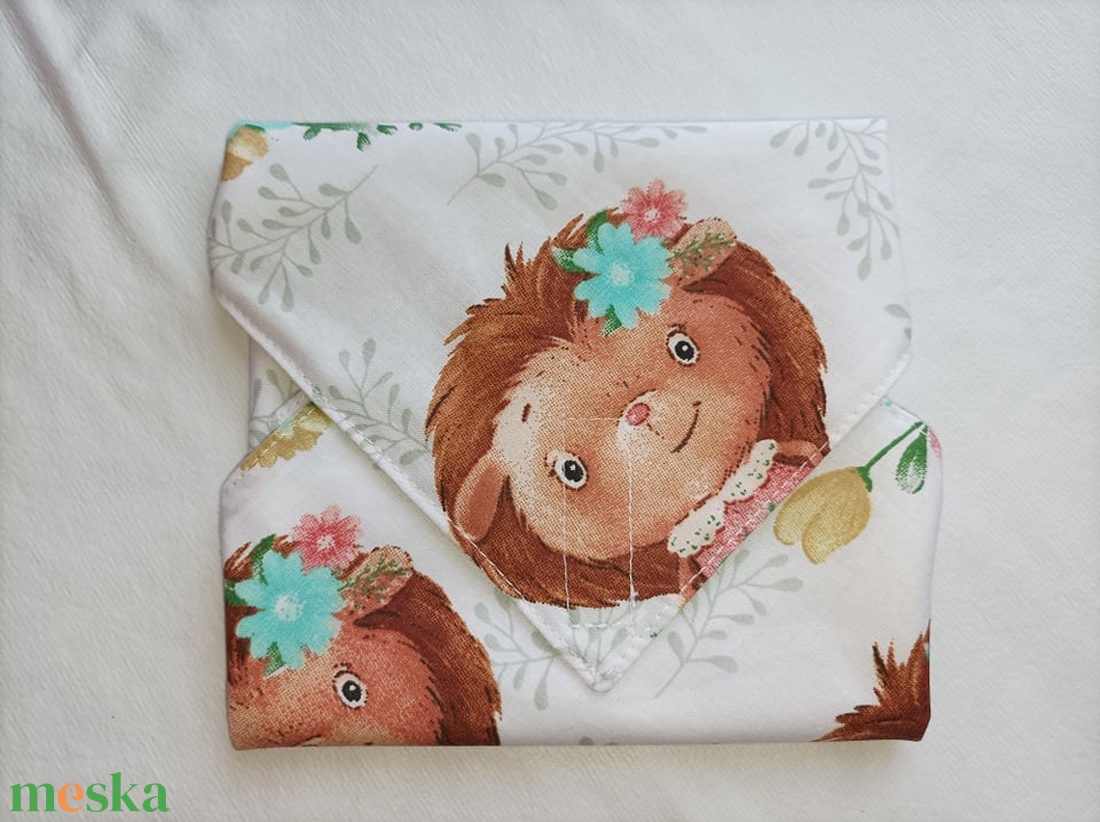 Sünis-mentavirágos-újraszalvéta - táska & tok - uzsonna- & ebéd tartó - szendvics csomagoló - Meska.hu