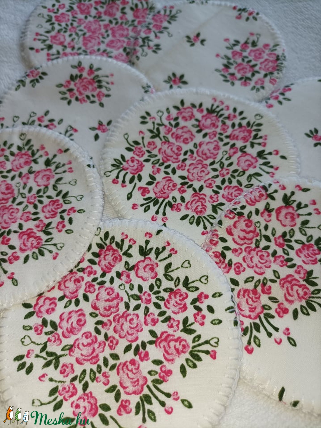 Rózsás-pink-arctisztító korong csomag 8db+neszesszer - szépségápolás - arcápolás - arctisztító korong - Meska.hu