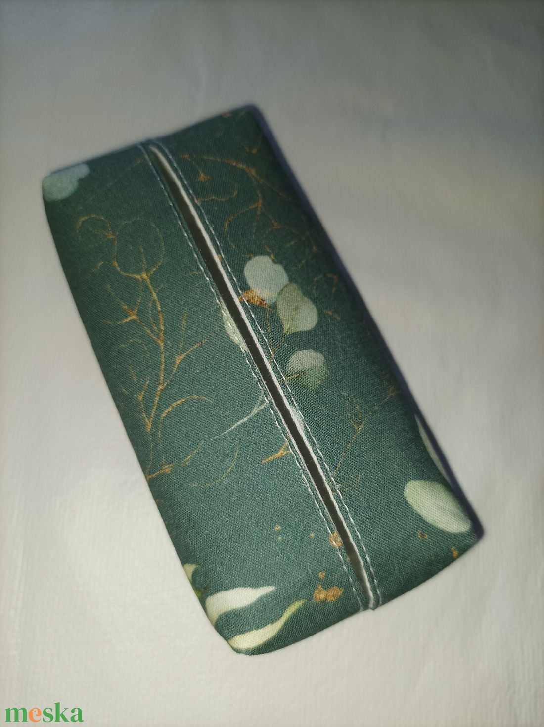 Watercolor Silver Dollar Eucaliptus-bélelt papírzsebkendő tartó - táska & tok - pénztárca & más tok - zsebkendőtartó tok - Meska.hu