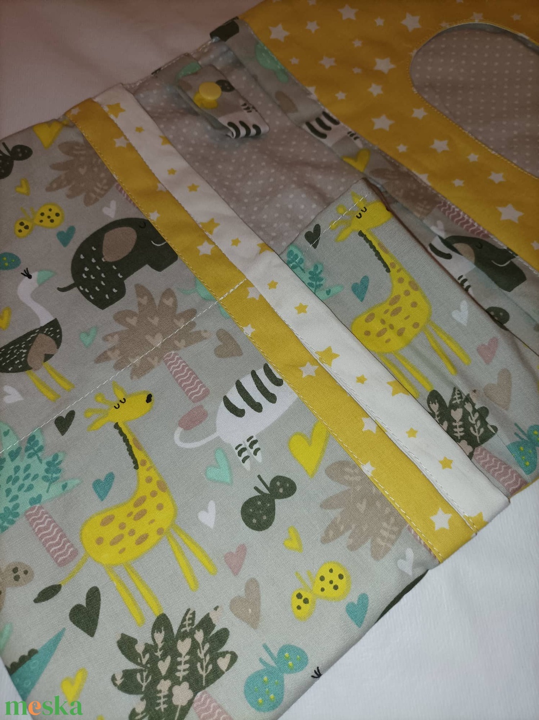 Afrikai állatos-Szürke-sárga babköszöntő szett 3 részes - játék & sport - babalátogató ajándékcsomag - Meska.hu