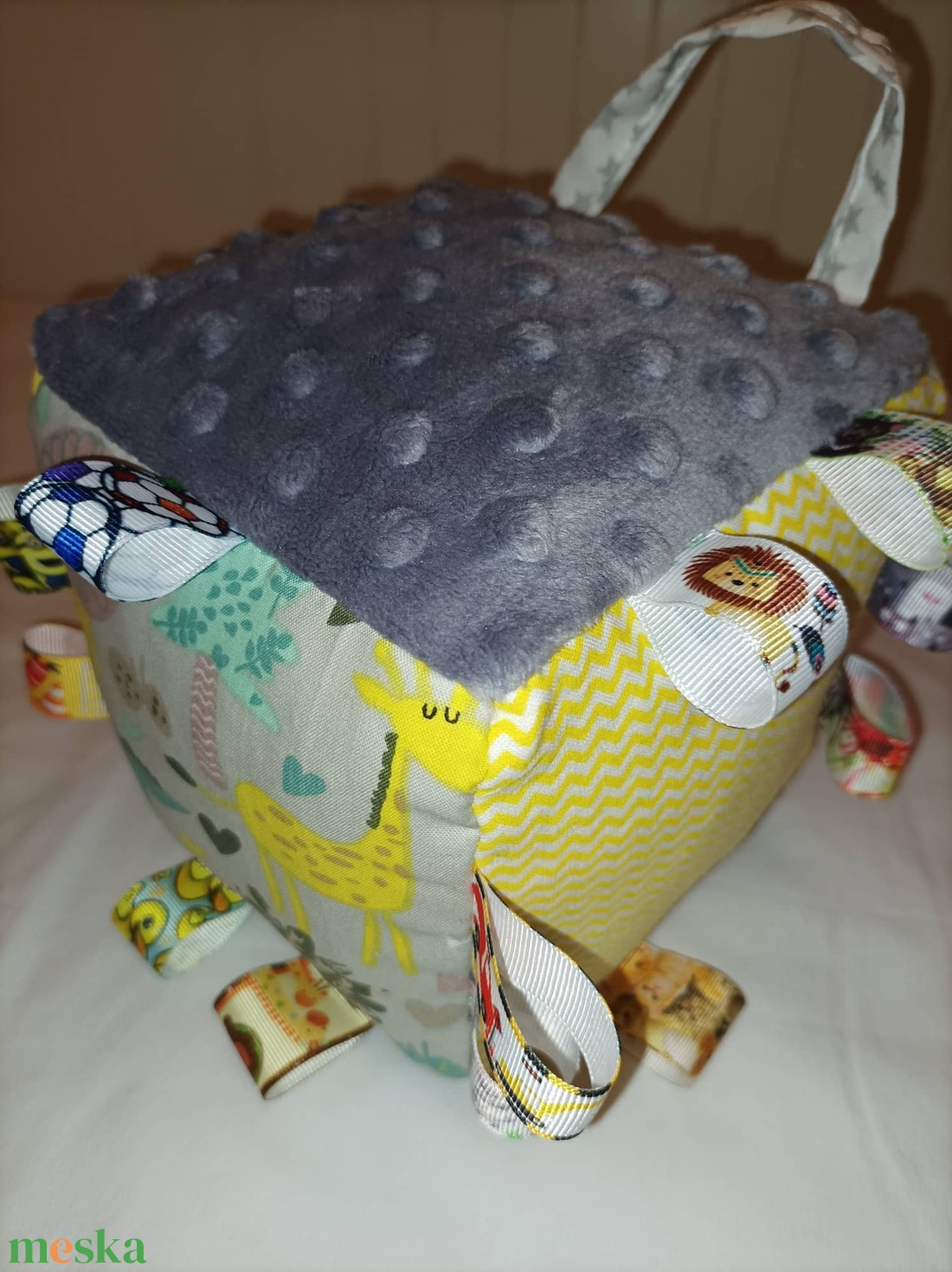 Afrikai állatos-Szürke-sárga babköszöntő szett 3 részes - játék & sport - babalátogató ajándékcsomag - Meska.hu