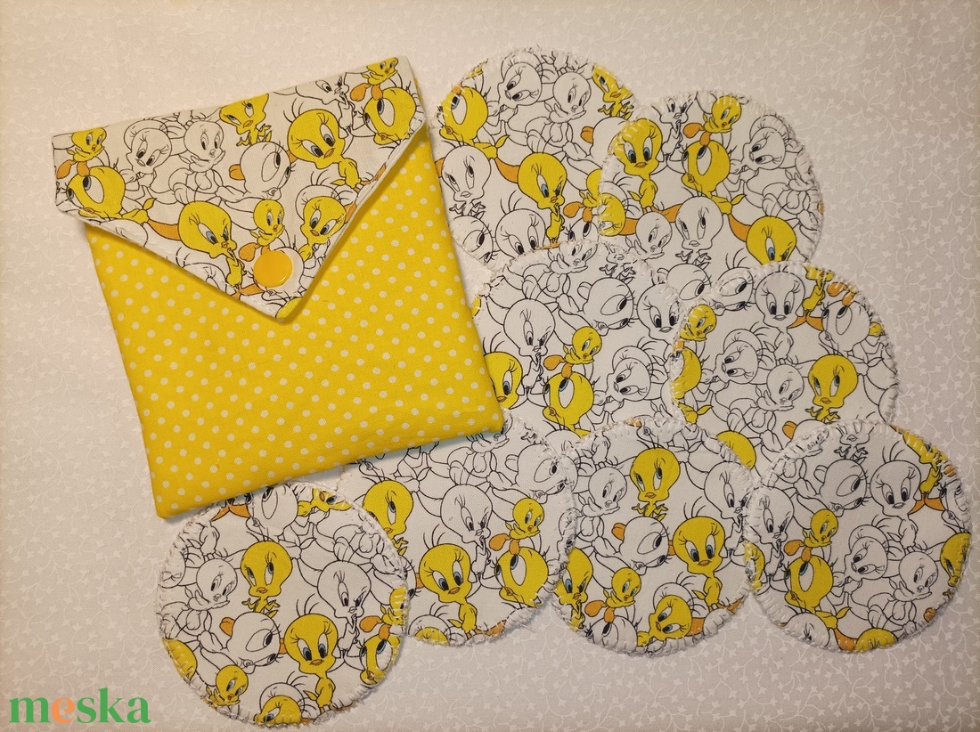 Csőrike mintás arctisztító korong csomag 8db-os+neszesszer - szépségápolás - arcápolás - arctisztító korong - Meska.hu