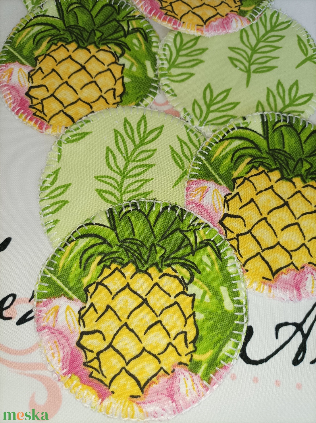 Ananászos-arctisztító korong csomag 8db+neszesszer - szépségápolás - arcápolás - arctisztító korong - Meska.hu