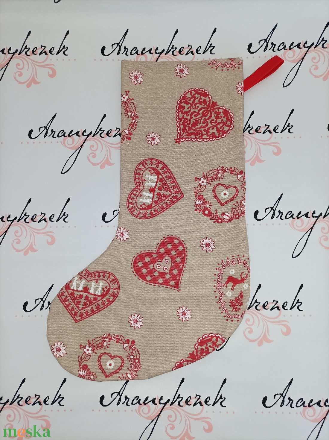 Nagy Mikulás csizma - bélelt - karácsony - mikulás - mikulás zsák - Meska.hu