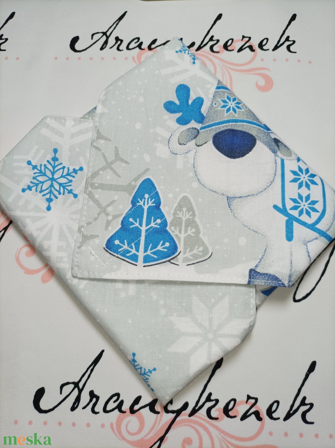 Manók rénszarvas szánon-kék-újraszalvéta - otthon & életmód - konyhafelszerelés, tálalás - konyhai textil - szalvéta - Meska.hu