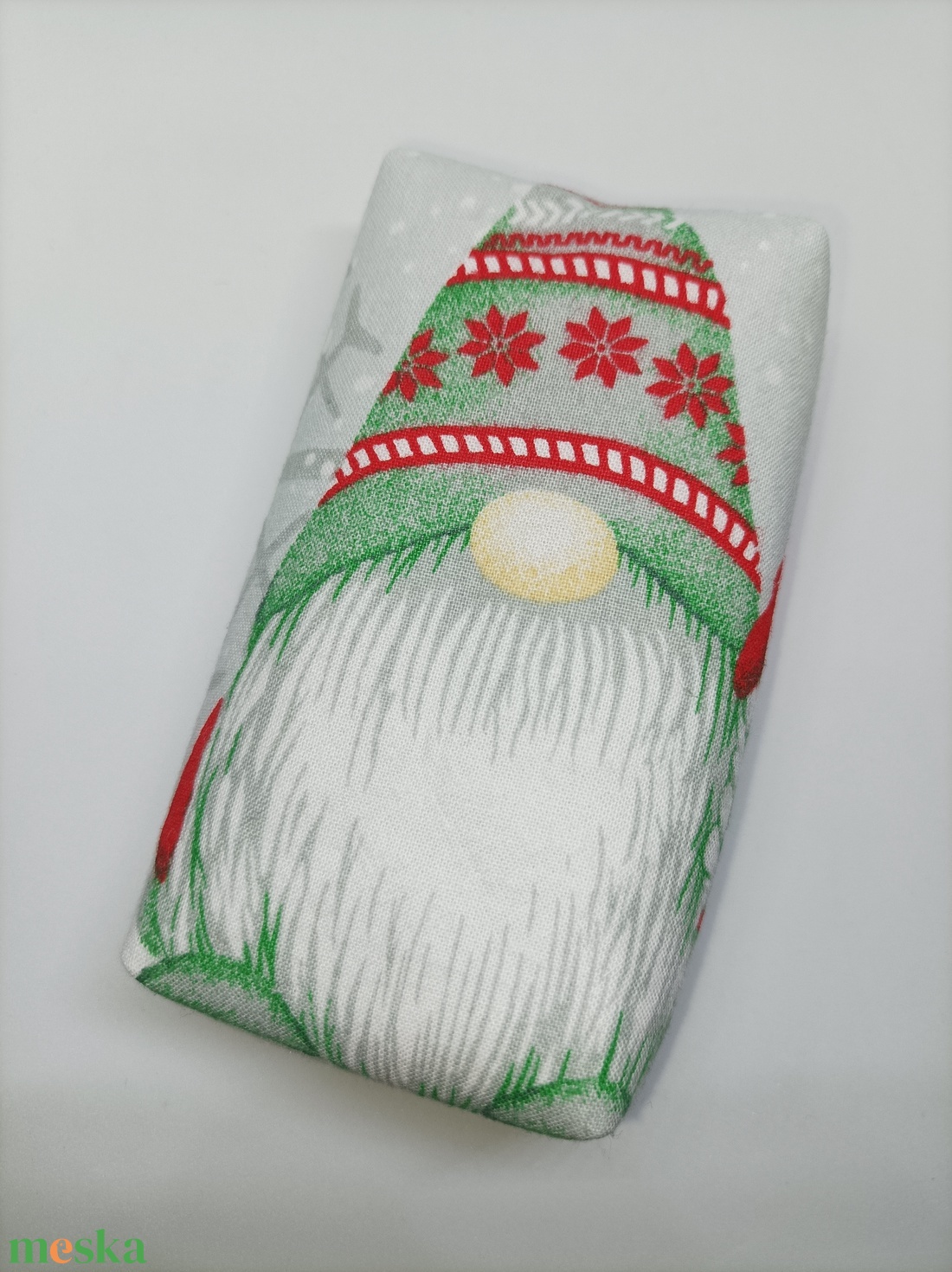 Manós-zöld-bélelt papírzsebkendő tartó - táska & tok - pénztárca & más tok - zsebkendőtartó tok - Meska.hu