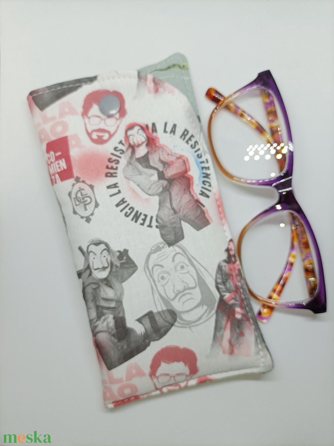 Szemüvegtok-Napszemüvegtok-A nagy pénzrablás-prémium pamutvászonból - táska & tok - pénztárca & más tok - szemüvegtok - Meska.hu