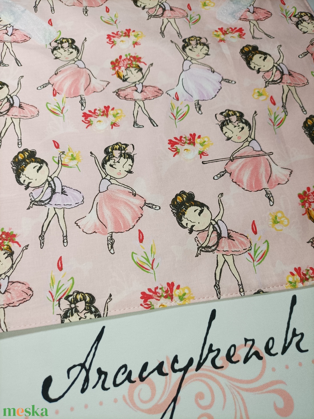 Rózsaszín balerinás-újraszalvéta - táska & tok - uzsonna- & ebéd tartó - szendvics csomagoló - Meska.hu