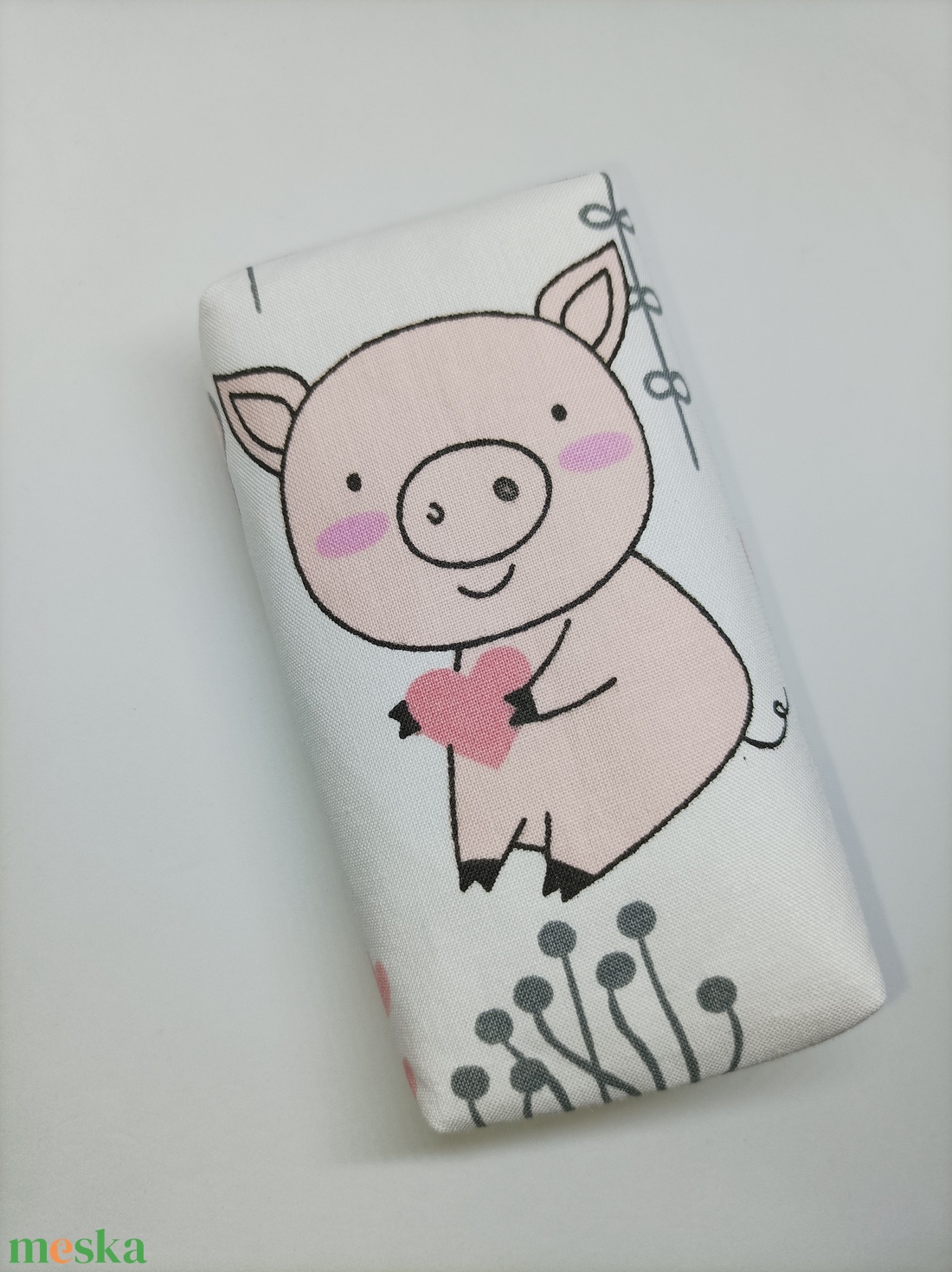 Szivecskés röfi-papírzsebkendő- bélelt papírzsebkendő tartó - táska & tok - pénztárca & más tok - zsebkendőtartó tok - Meska.hu