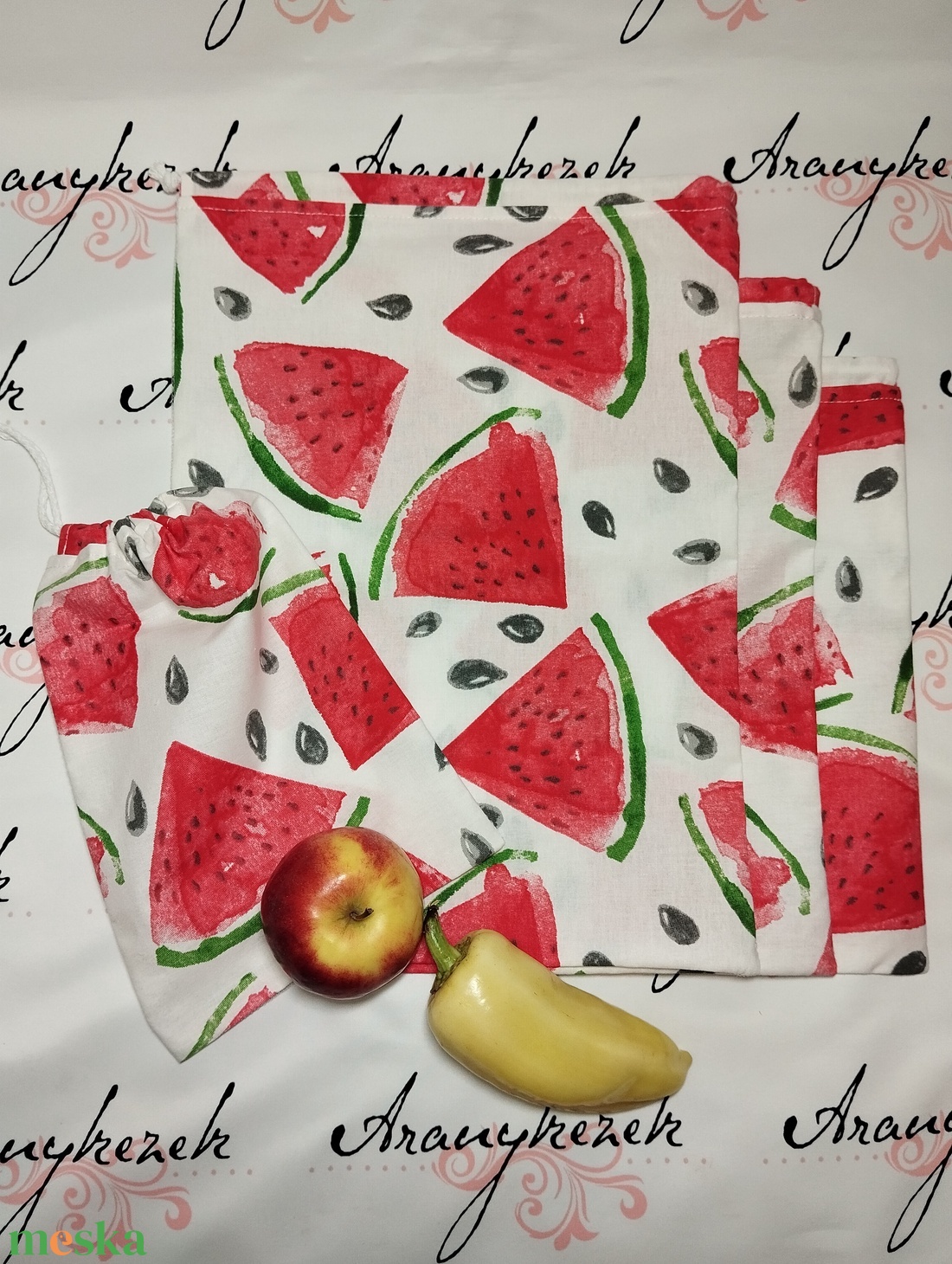 Bevásárló zsákok-dinnyés-4 db-os szett - táska & tok - bevásárlás & shopper táska - zöldség/gyümölcs zsák - Meska.hu Bevásárló zsákok-dinnyés-4 db-os szett - táska & tok - bevásárlás & shopper táska - zöldség/gyümölcs zsák - Meska.hu