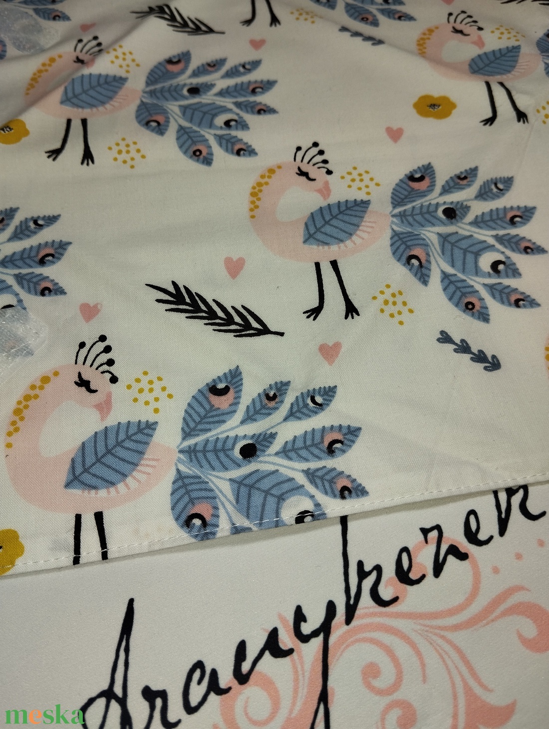 Pávás-újraszalvéta - táska & tok - uzsonna- & ebéd tartó - szendvics csomagoló - Meska.hu