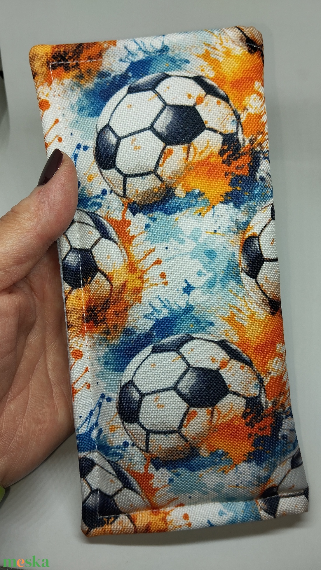 Szemüvegtok-Napszemüvegtok-Focis-vízálló vászonból - táska & tok - pénztárca & más tok - szemüvegtok - Meska.hu