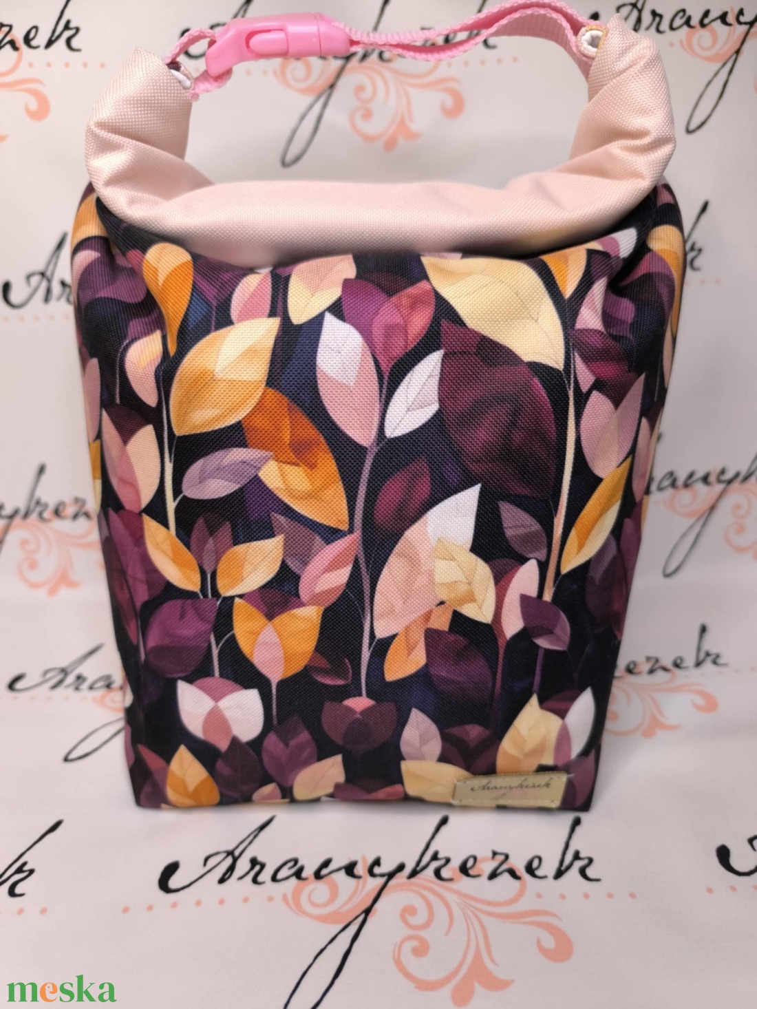 Leveles-Vízálló uzsonnás tasak kézben vihető-PUL béléssel-Vállon is viheted egy megvásárolható pánttal - táska & tok - uzsonna- & ebéd tartó - ebéd tasak, doboz - Meska.hu