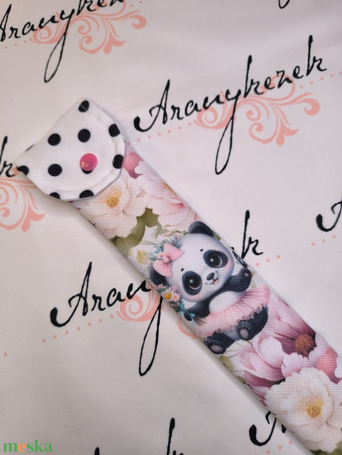 Panda kislány vízlepergetős vászonból-furulyatok   - könyv & zene - hangszer & hangszertok - Meska.hu