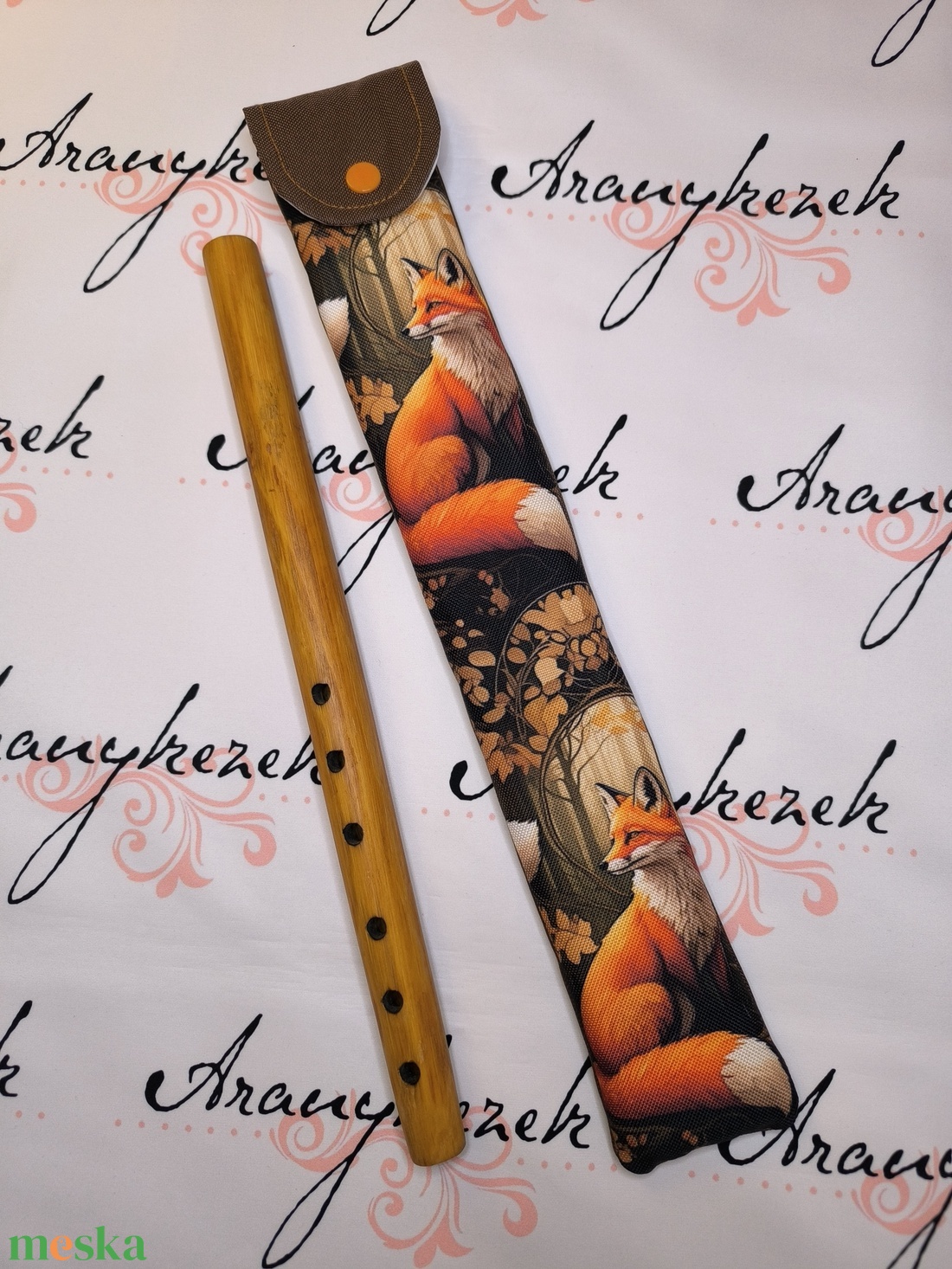 Rókás vízlepergetős vászonból-furulyatok   - könyv & zene - hangszer & hangszertok - Meska.hu