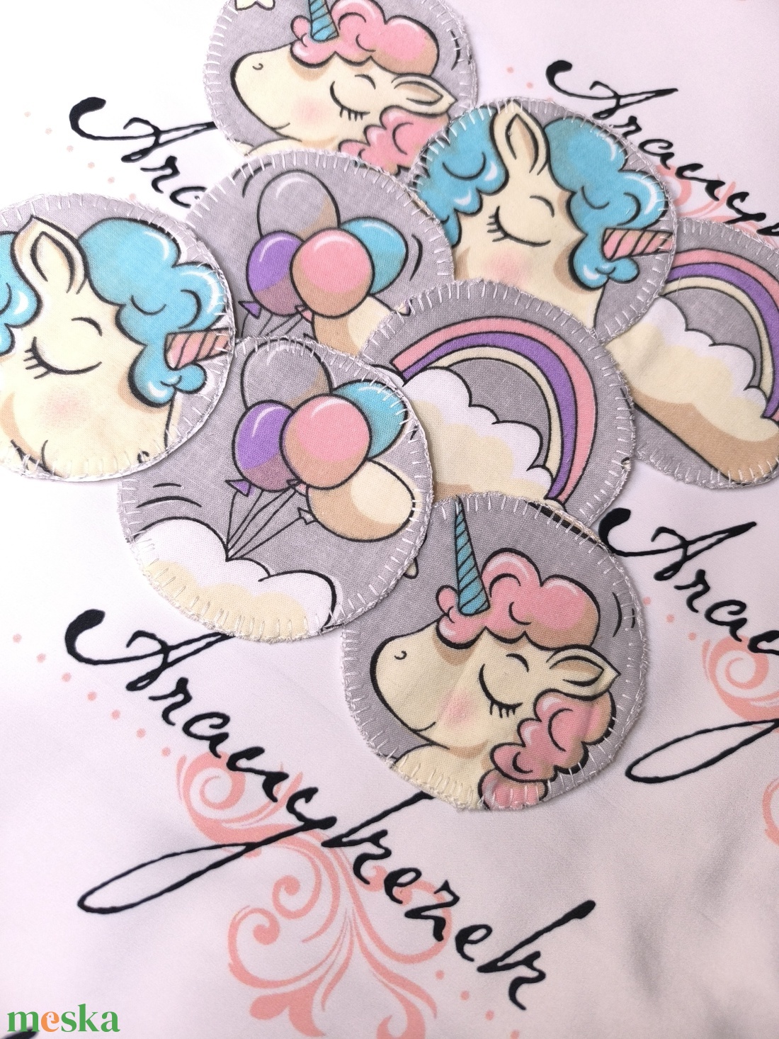 Unikornisos arctisztító korong 8db+neszesszer - szépségápolás - arcápolás - arctisztító korong - Meska.hu