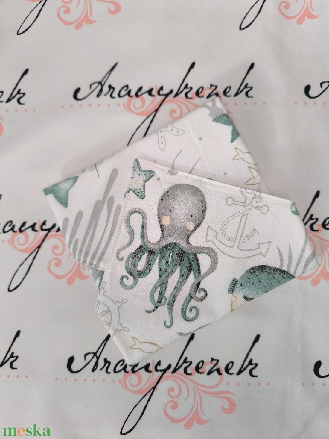 Polipés tengeri barátai mintás újraszalvéta  - táska & tok - uzsonna- & ebéd tartó - szendvics csomagoló - Meska.hu