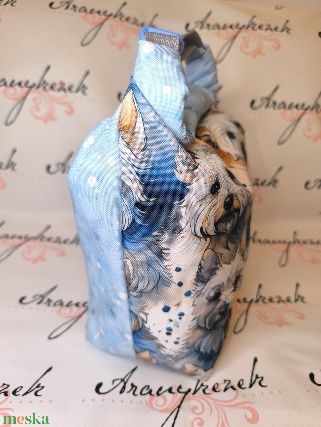 Westie-Vízálló uzsonnás tasak kézben vihető-PUL béléssel - táska & tok - uzsonna- & ebéd tartó - ebéd tasak, doboz - Meska.hu