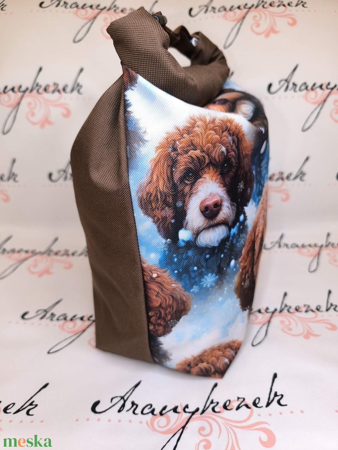 Doodle-Vízálló uzsonnás tasak kézben vihető-PUL béléssel-Vállon is viheted egy megvásárolható pánttal - táska & tok - uzsonna- & ebéd tartó - ebéd tasak, doboz - Meska.hu