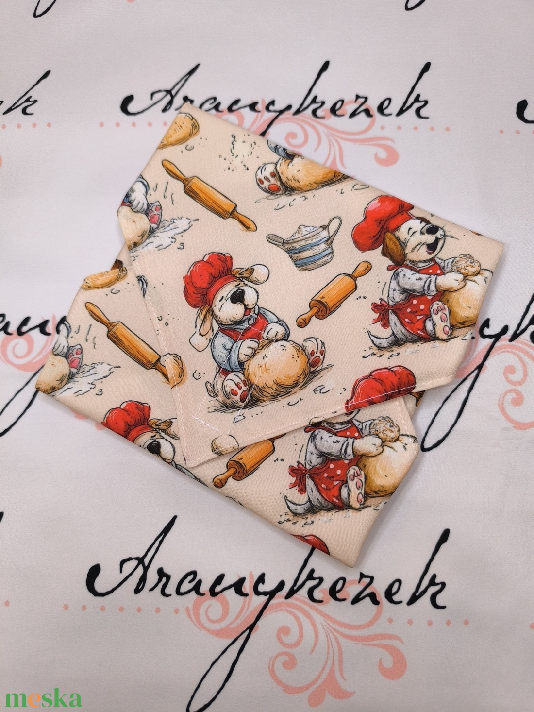 Szakács kutyus-újraszalvéta-prémium minőségű pamutvászonból  - táska & tok - uzsonna- & ebéd tartó - szendvics csomagoló - Meska.hu