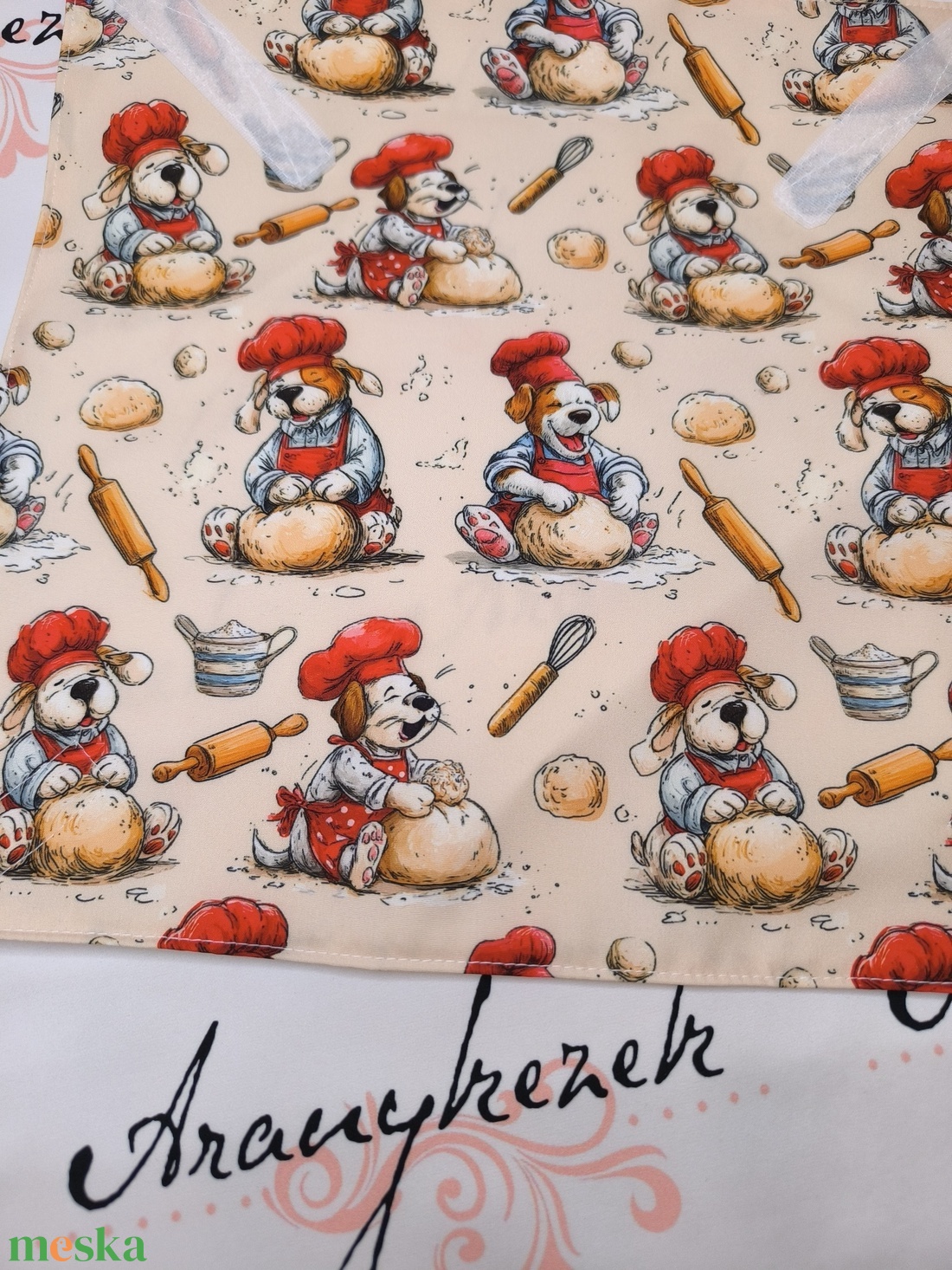 Szakács kutyus-újraszalvéta-prémium minőségű pamutvászonból  - táska & tok - uzsonna- & ebéd tartó - szendvics csomagoló - Meska.hu
