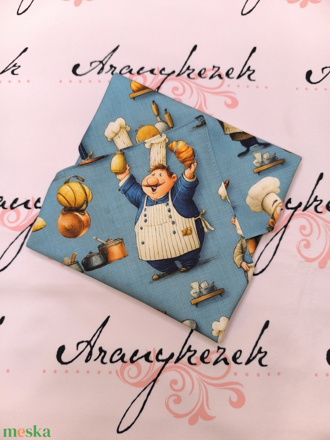 Szakácsos-újraszalvéta-prémium minőségű pamutvászonból  - táska & tok - uzsonna- & ebéd tartó - szendvics csomagoló - Meska.hu