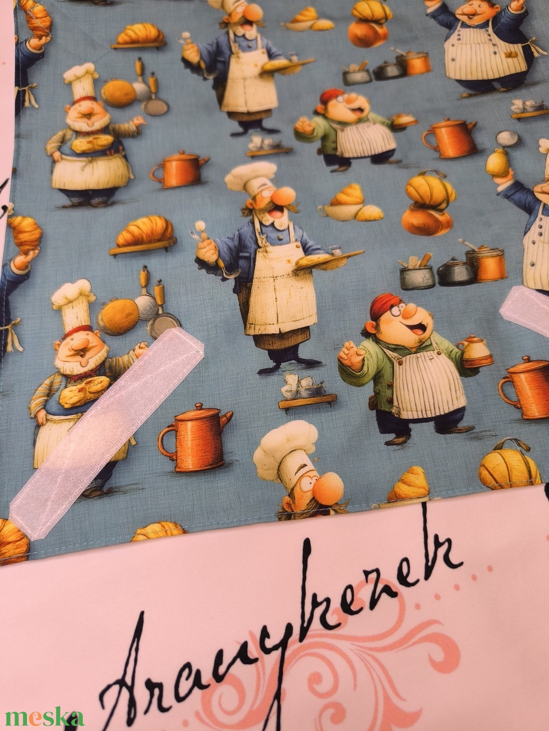 Szakácsos-újraszalvéta-prémium minőségű pamutvászonból  - táska & tok - uzsonna- & ebéd tartó - szendvics csomagoló - Meska.hu