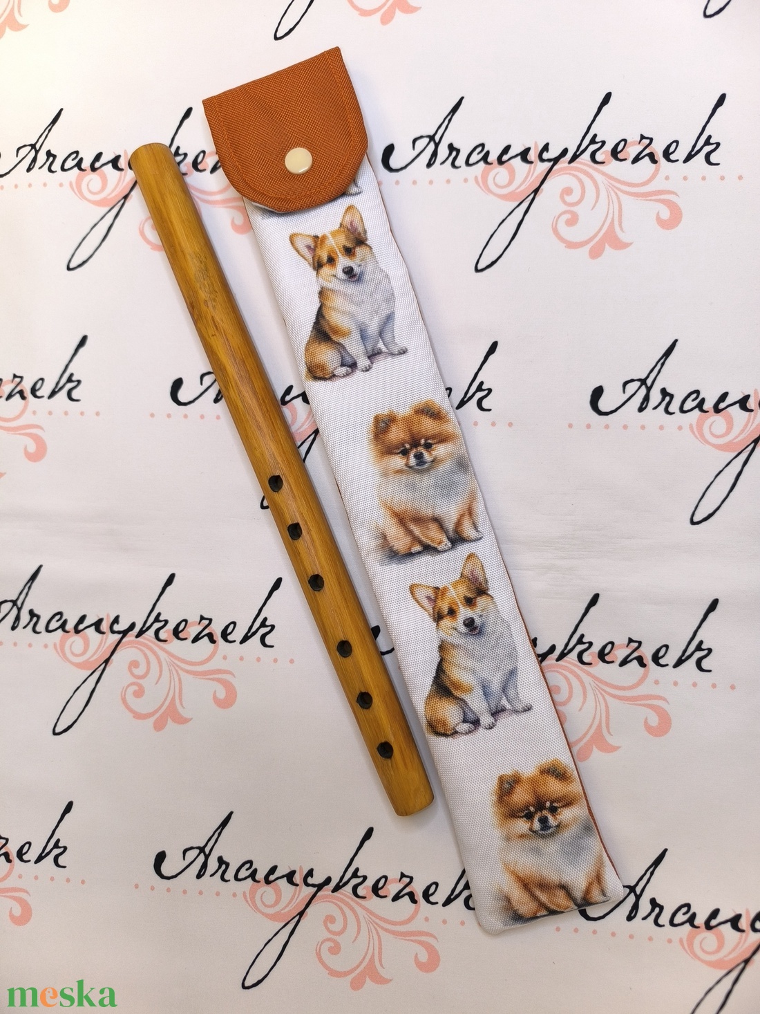 Kutyás 1.-vízlepergetős vászonból-furulyatok   - könyv & zene - hangszer & hangszertok - Meska.hu