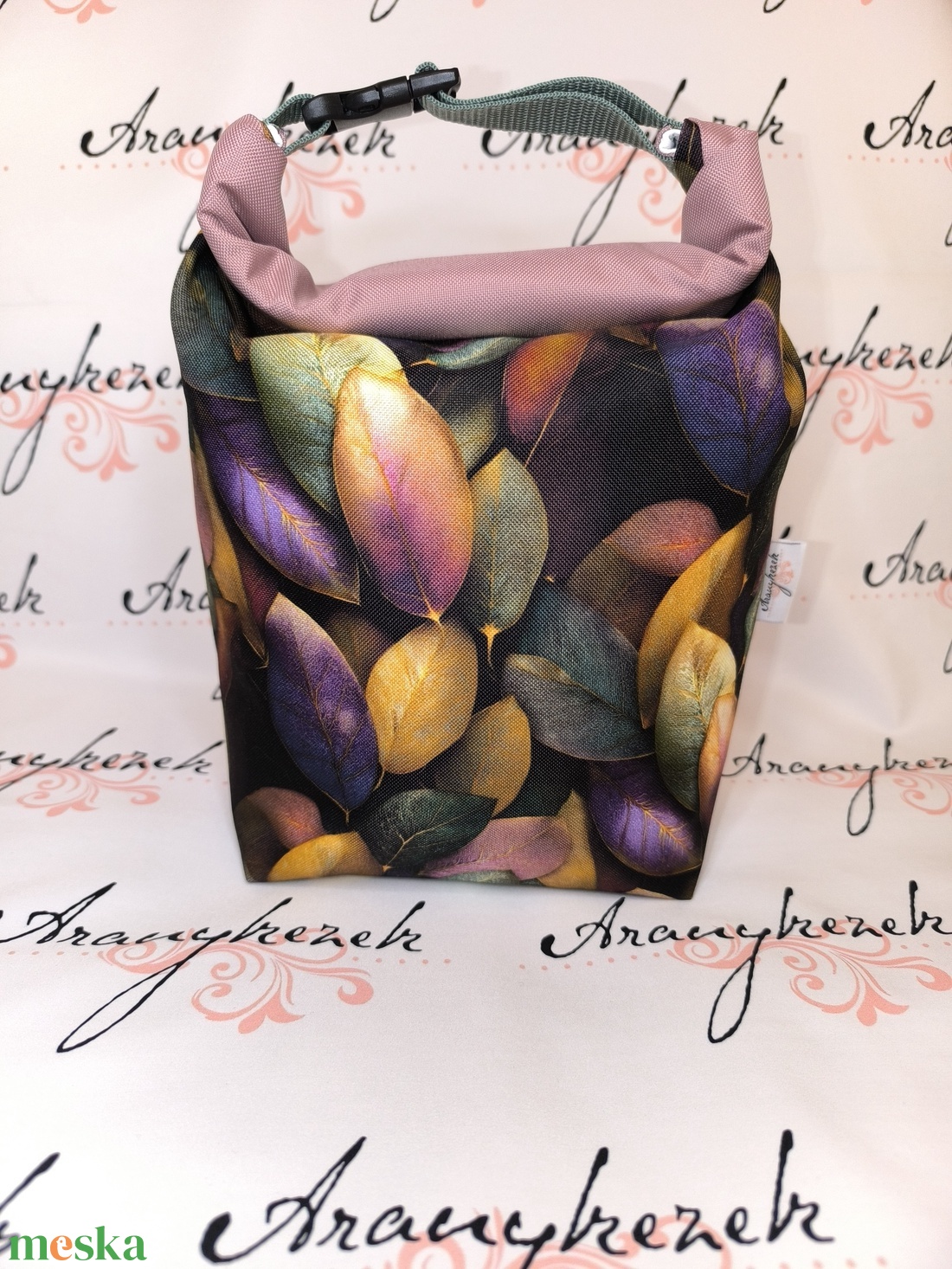 Leveles-Vízálló uzsonnás tasak kézben vihető-PUL béléssel-Vállon is viheted egy megvásárolható pánttal - táska & tok - uzsonna- & ebéd tartó - ebéd tasak, doboz - Meska.hu