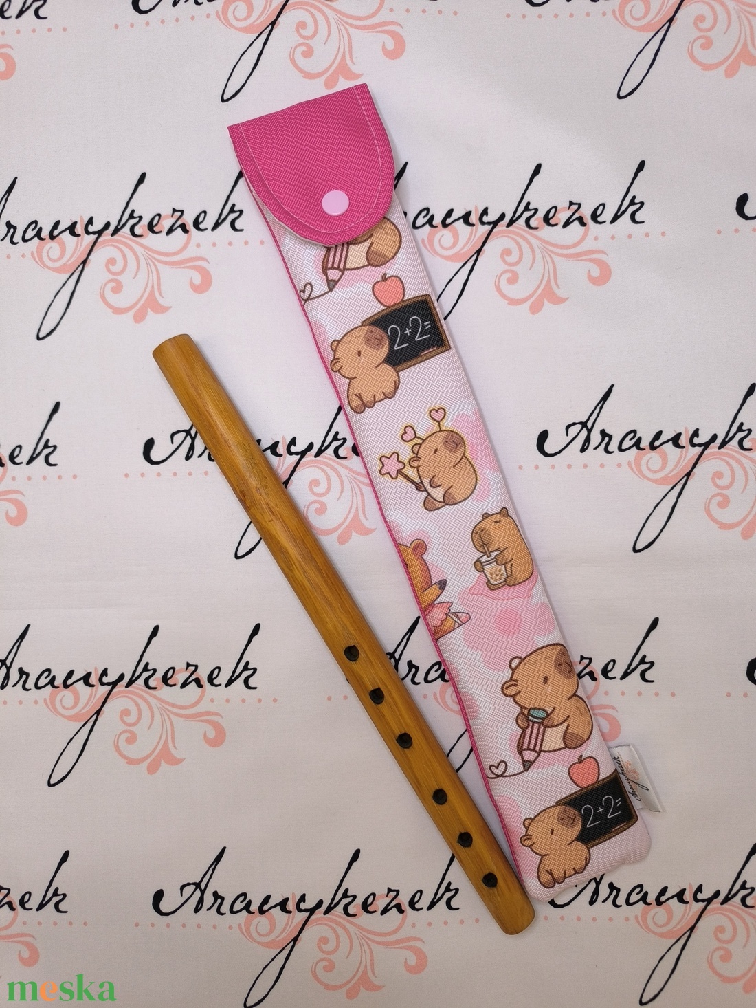 Capybara-vízlepergetős vászonból-furulyatok   - könyv & zene - hangszer & hangszertok - Meska.hu