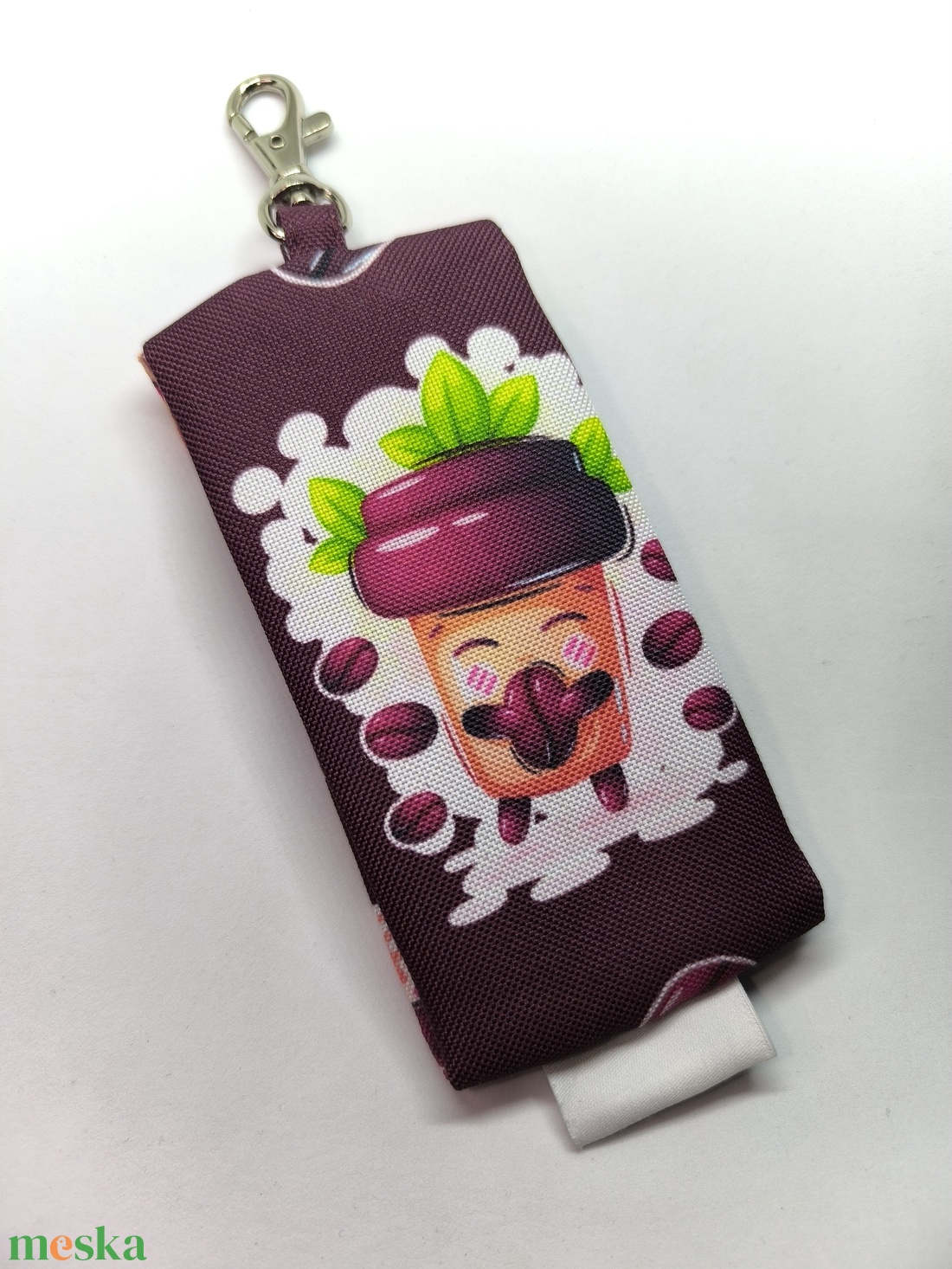 Cuki kávé mintás kulcstartó- Vízálló design mintás anyagból - táska & tok - kulcstartó & táskadísz - kulcstartó - Meska.hu