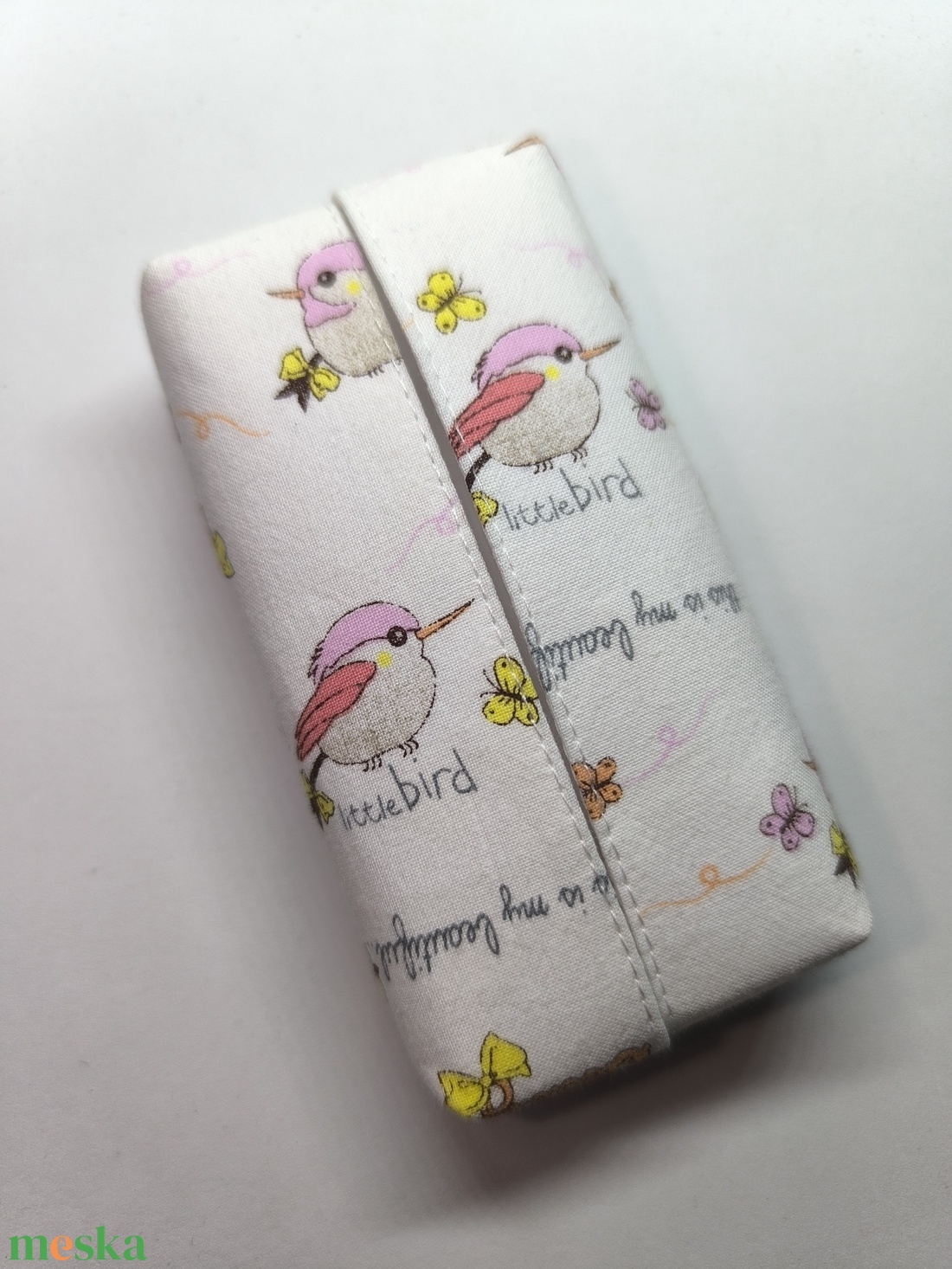 Madárka-bélelt zsepitartó - táska & tok - pénztárca & más tok - zsebkendőtartó tok - Meska.hu