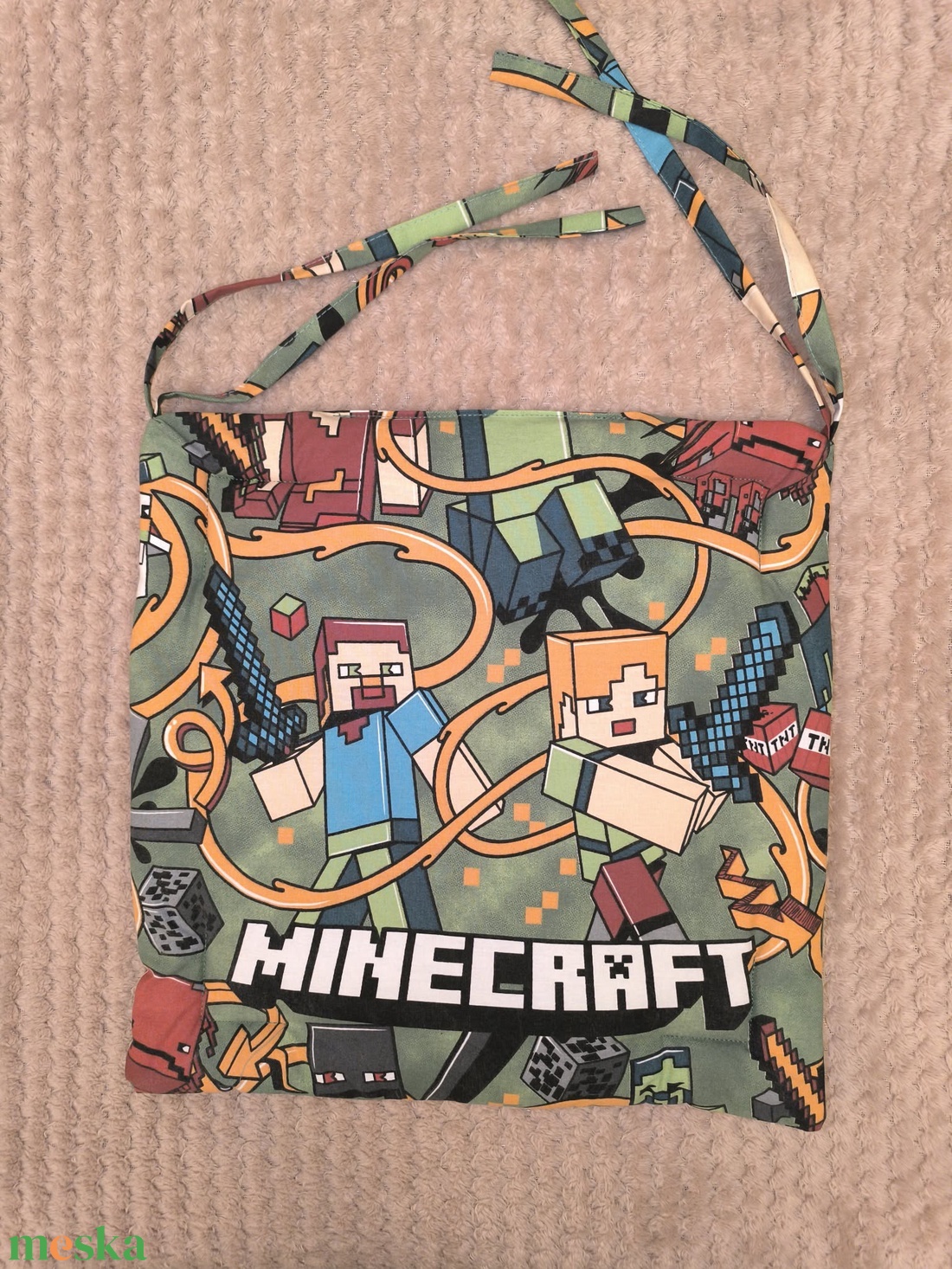 Minecraft mintás-ülőpárna - otthon & életmód - lakástextil - székpárna, huzat - Meska.hu