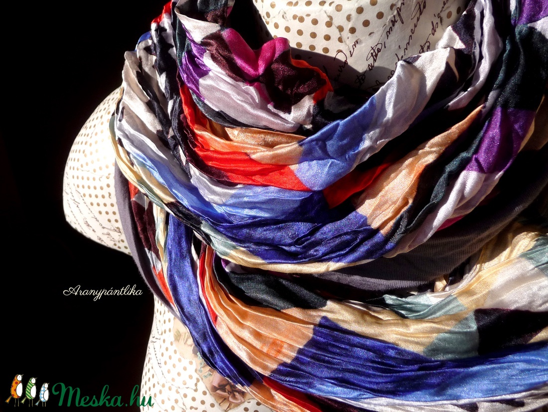 BOHÓCRUHA  gyűrt, tarka csősál (hernyóselyem-pamut) -  - Meska.hu