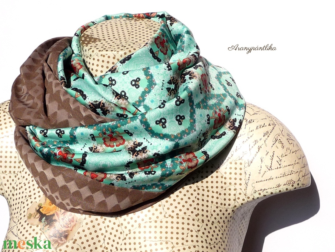 NAPKELET (szaténselyem-dzsörzé csősál)  - Aranypántlika - ruha & divat - sál, sapka, kendő - sál - Meska.hu NAPKELET (szaténselyem-dzsörzé csősál)  - Aranypántlika - ruha & divat - sál, sapka, kendő - sál - Meska.hu