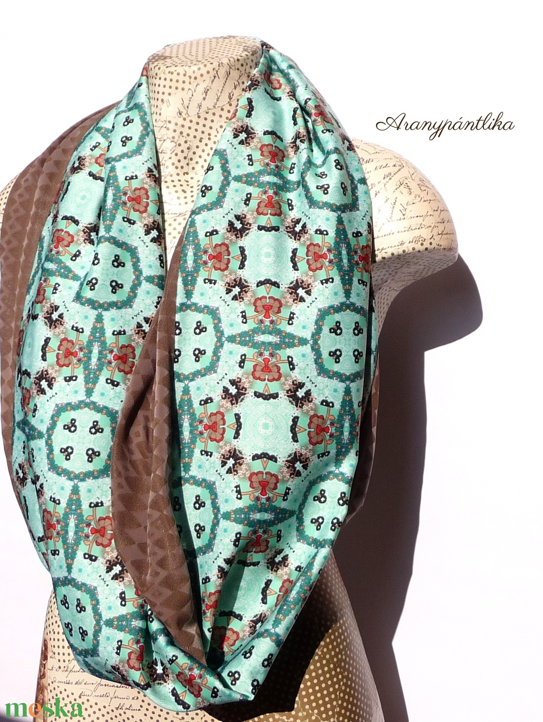 NAPKELET (szaténselyem-dzsörzé csősál)  - Aranypántlika - ruha & divat - sál, sapka, kendő - sál - Meska.hu NAPKELET (szaténselyem-dzsörzé csősál)  - Aranypántlika - ruha & divat - sál, sapka, kendő - sál - Meska.hu