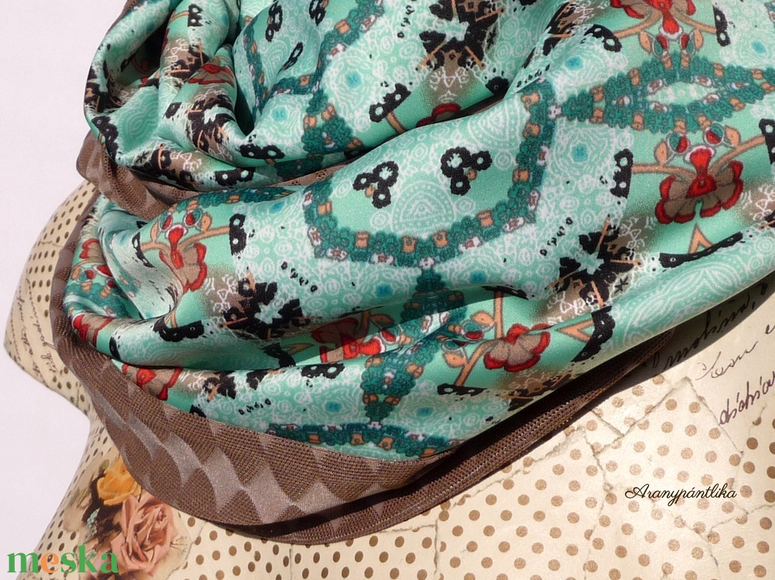 NAPKELET (szaténselyem-dzsörzé csősál)  - Aranypántlika - ruha & divat - sál, sapka, kendő - sál - Meska.hu NAPKELET (szaténselyem-dzsörzé csősál)  - Aranypántlika - ruha & divat - sál, sapka, kendő - sál - Meska.hu