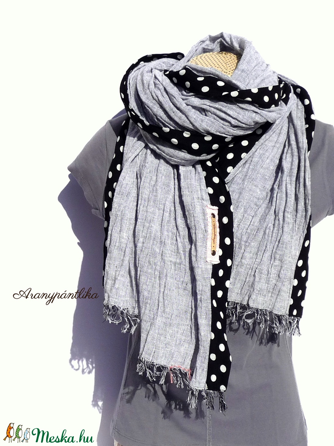 Ködös pöttyös óriás őszi sál (Aranypántlika) - ruha & divat - sál, sapka, kendő - sál - Meska.hu Ködös pöttyös óriás őszi sál (Aranypántlika) - ruha & divat - sál, sapka, kendő - sál - Meska.hu