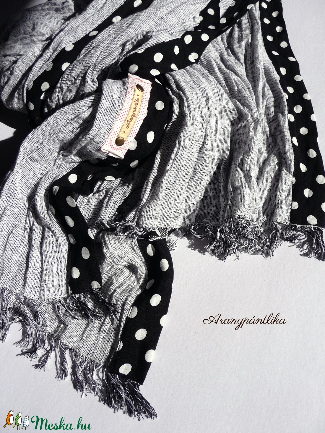 Ködös pöttyös óriás őszi sál (Aranypántlika) - ruha & divat - sál, sapka, kendő - sál - Meska.hu Ködös pöttyös óriás őszi sál (Aranypántlika) - ruha & divat - sál, sapka, kendő - sál - Meska.hu