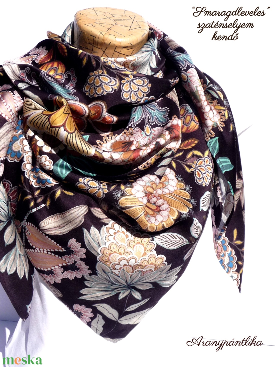 Smaragdleveles szaténselyem kendő - ruha & divat - sál, sapka, kendő - kendő - Meska.hu Smaragdleveles szaténselyem kendő - ruha & divat - sál, sapka, kendő - kendő - Meska.hu