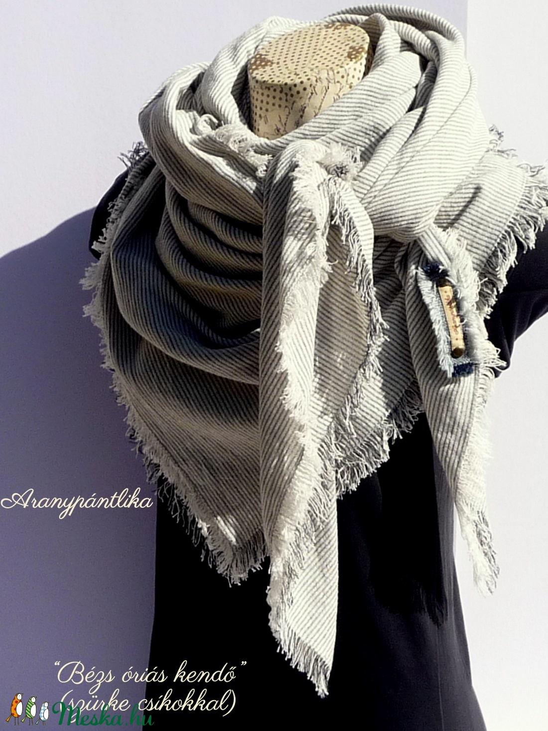 Bézs óriás kendő - Aranypántlika - ruha & divat - sál, sapka, kendő - kendő - Meska.hu Bézs óriás kendő - Aranypántlika - ruha & divat - sál, sapka, kendő - kendő - Meska.hu