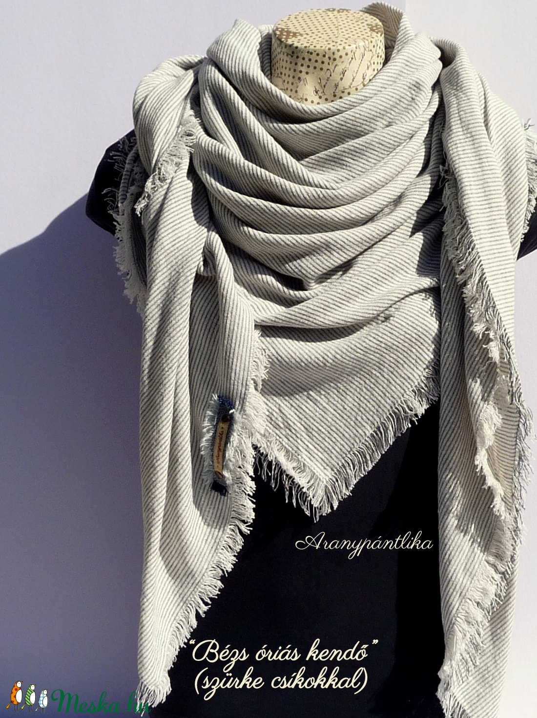 Bézs óriás kendő - Aranypántlika - ruha & divat - sál, sapka, kendő - kendő - Meska.hu Bézs óriás kendő - Aranypántlika - ruha & divat - sál, sapka, kendő - kendő - Meska.hu