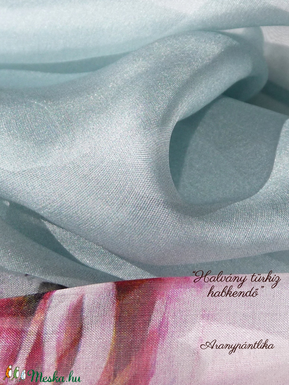 Halvány türkiz hernyóselyem kendő  (1 x 1 m) - ruha & divat - sál, sapka, kendő - kendő - Meska.hu Halvány türkiz hernyóselyem kendő  (1 x 1 m) - ruha & divat - sál, sapka, kendő - kendő - Meska.hu