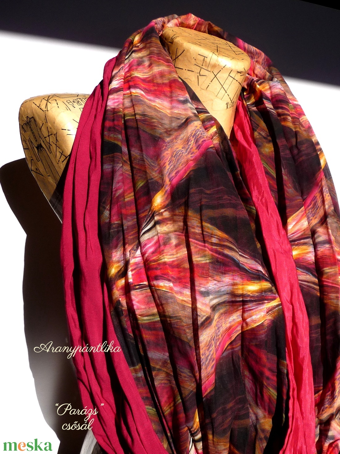 Parázs EXTRA SZÉLES hernyóselyem-pamut-viszkóz selyem csősál - Aranypántlika - ruha & divat - sál, sapka, kendő - sál - Meska.hu Parázs EXTRA SZÉLES hernyóselyem-pamut-viszkóz selyem csősál - Aranypántlika - ruha & divat - sál, sapka, kendő - sál - Meska.hu
