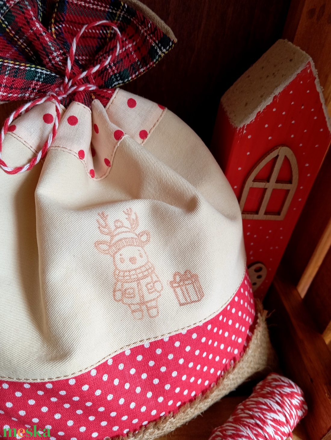 Rénszarvasos mikulás zsák  - karácsony - mikulás - mikulás zsák - Meska.hu Rénszarvasos mikulás zsák  - karácsony - mikulás - mikulás zsák - Meska.hu