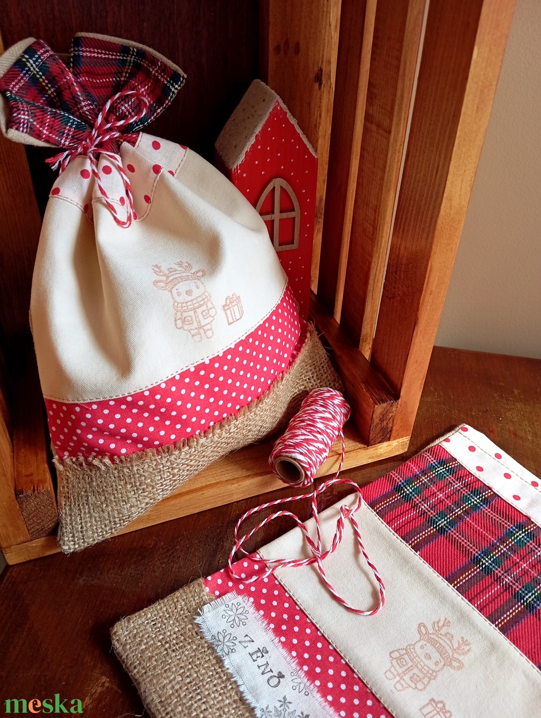 Rénszarvasos mikulás zsák  - karácsony - mikulás - mikulás zsák - Meska.hu Rénszarvasos mikulás zsák  - karácsony - mikulás - mikulás zsák - Meska.hu