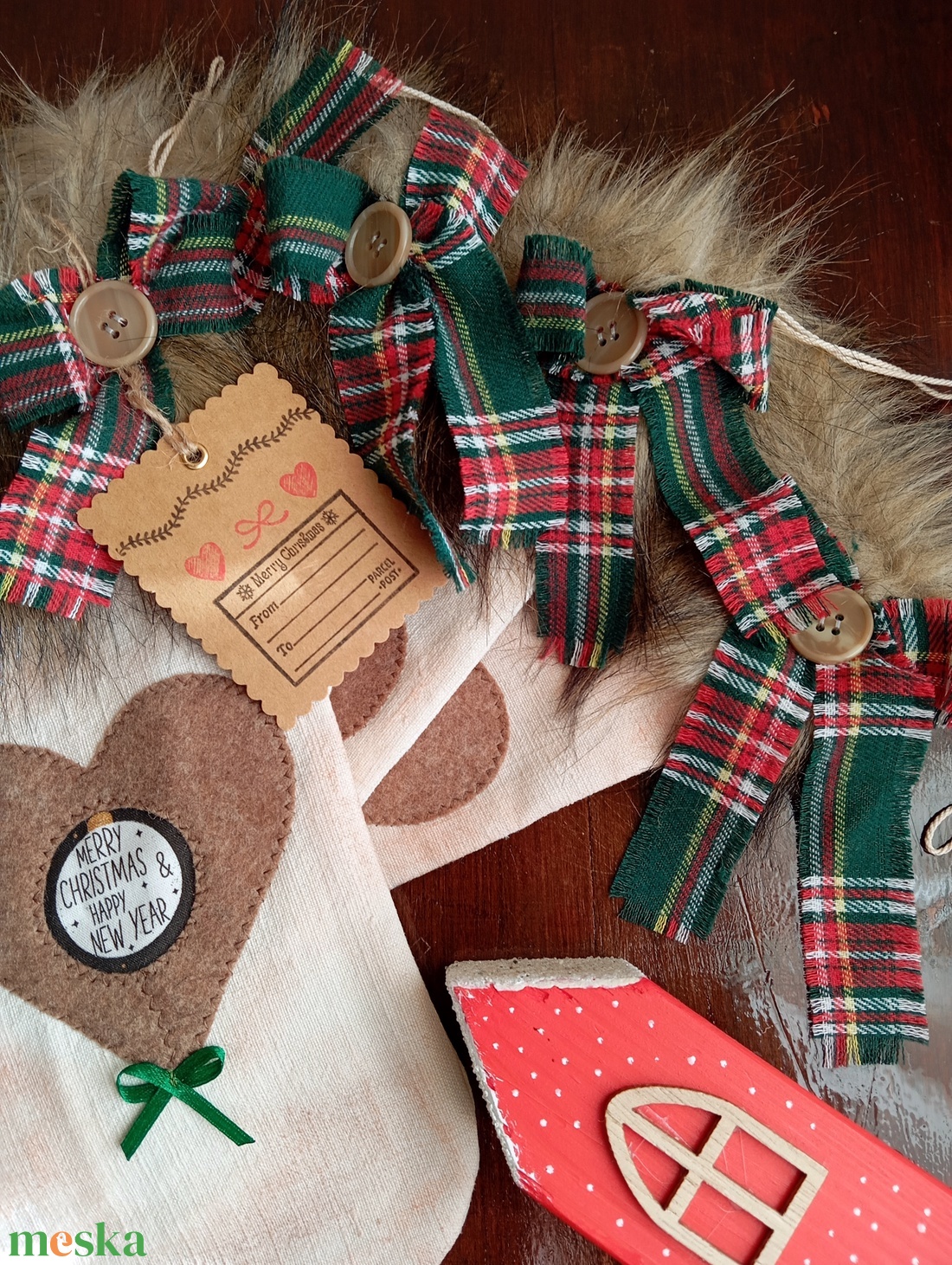 4 db szőrmés mikulás csizma - karácsony - mikulás - mikulás csizma és zokni - Meska.hu